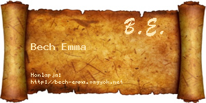 Bech Emma névjegykártya